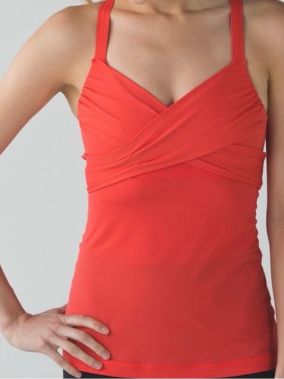 lululemon athletica Coral wrap it up Tank Top EUC